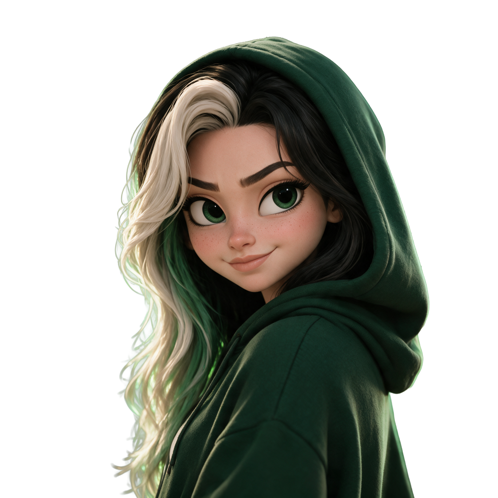 Hood up, looking back